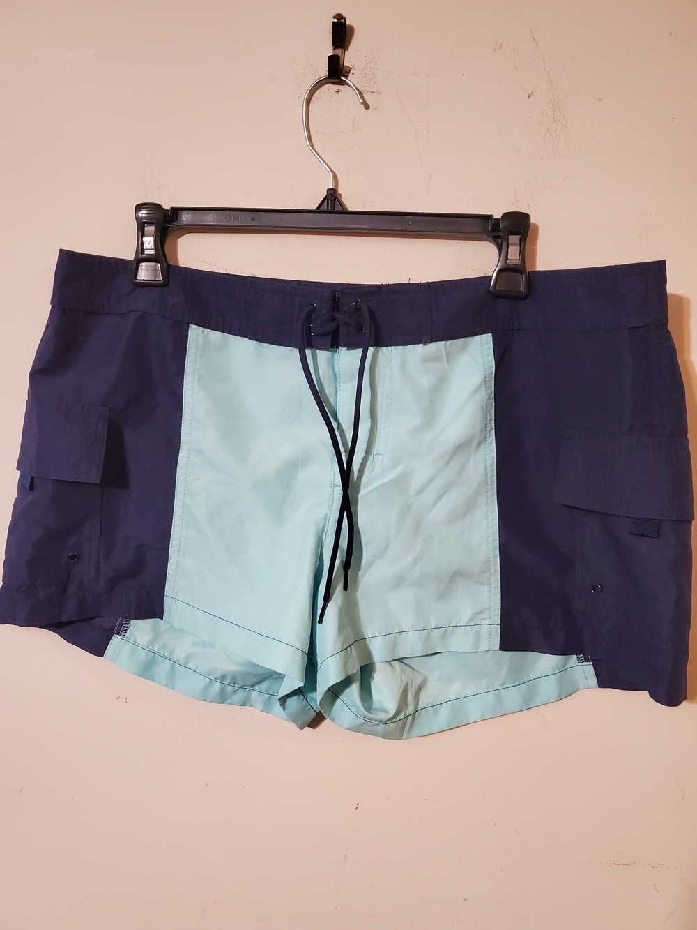 Islander Navt Light Blue Cargo Swim Shorts Womens Sz 14